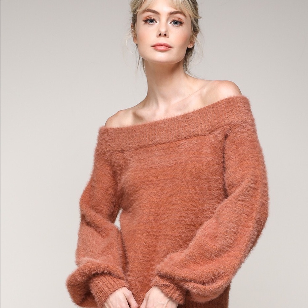 Cold shoulder sweater